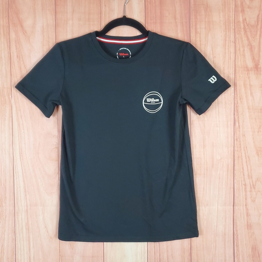 Wilson Womens T-Shirt Large Black Crew Neck Short Sleeve‎ Pullover